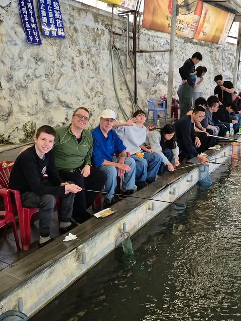 Shrimping with my daughter and friends.